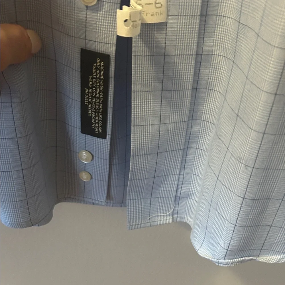 Jos. A. Bank Light Blue Checkered Dress Shirt